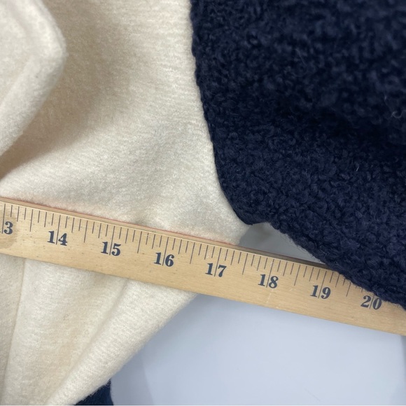 Diane Von Furstenberg DVF Kayden Cream navy blue boiled Wool Jacket Coat Sz 6 - Picture 6 of 11